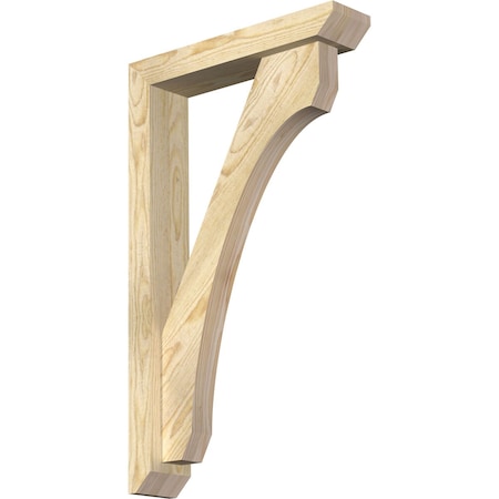 Ekena Millwork Legacy Slat Rough Sawn Bracket w/ Offset Brace, Douglas Fir, 4"W x 18"D x 30"H BKT0402X18X30LEC06RDF